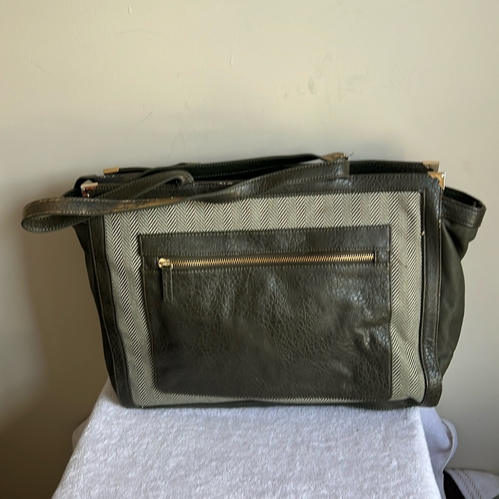 Shiraleah Green & Houndstooth Shoulder Bag